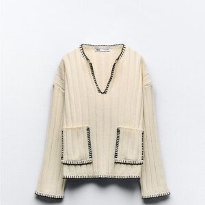Zara Women's Cream Sweatshirt